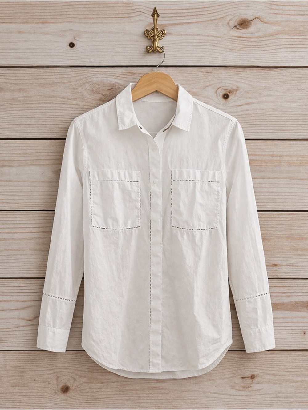 Zara TRF collection white button collared blouse S